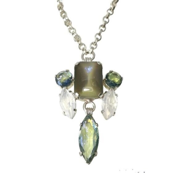 CAMEE opalite and tourmaline Swarovski Crystal pendant necklace 🆕 - Picture 1 of 9